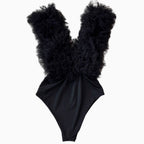 Sexy Deep V-neck Furry Jumpsuits