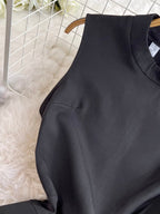 Simple Design Black Sleeveless Rompers