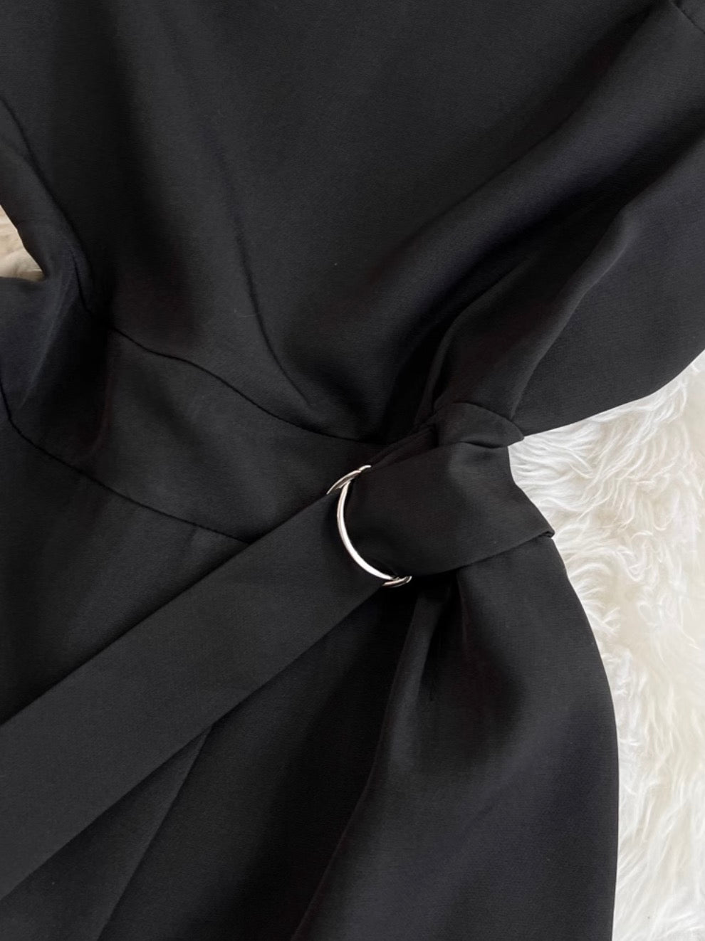 Simple Design Black Sleeveless Rompers
