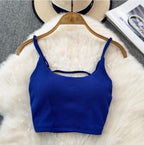 Backless Solid Color U-neck Camisole