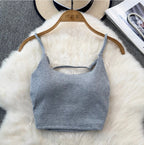 Backless Solid Color U-neck Camisole
