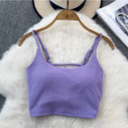 Backless Solid Color U-neck Camisole