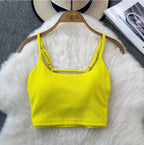 Backless Solid Color U-neck Camisole