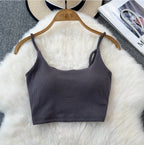 Backless Solid Color U-neck Camisole