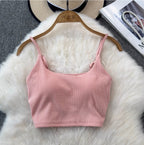 Backless Solid Color U-neck Camisole