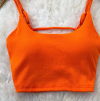 Backless Solid Color U-neck Camisole