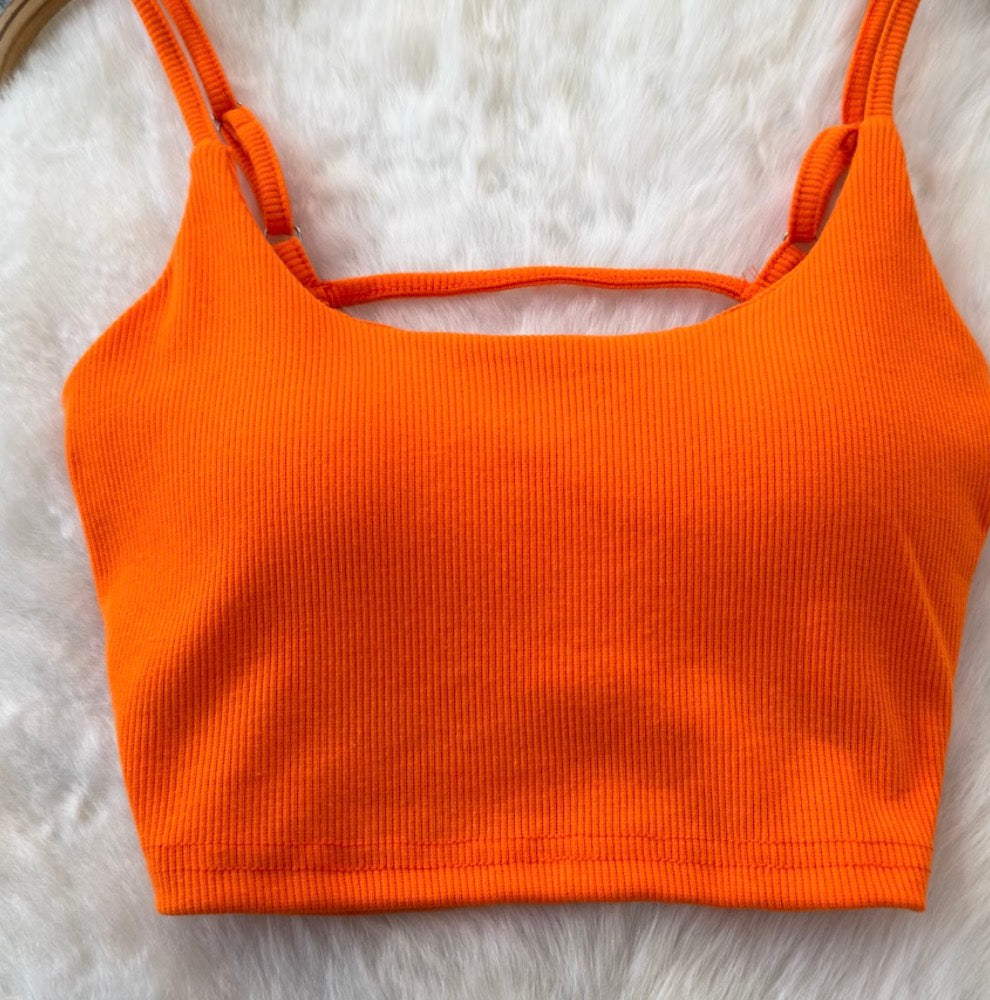 Backless Solid Color U-neck Camisole