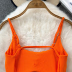 Backless Solid Color U-neck Camisole