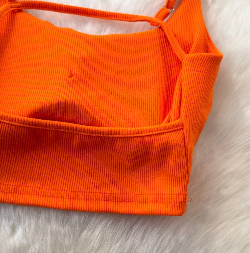 Backless Solid Color U-neck Camisole