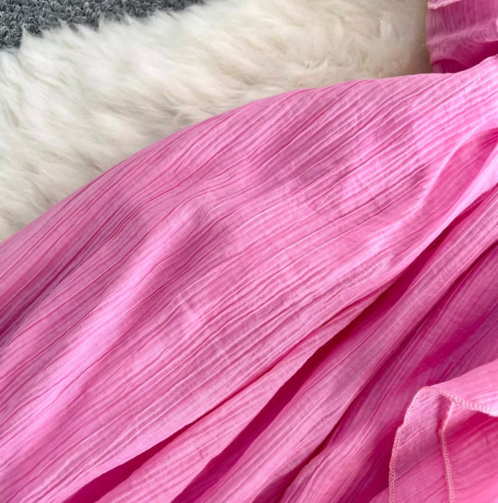 Bow-tie Irregular Ruffled Slip Dress