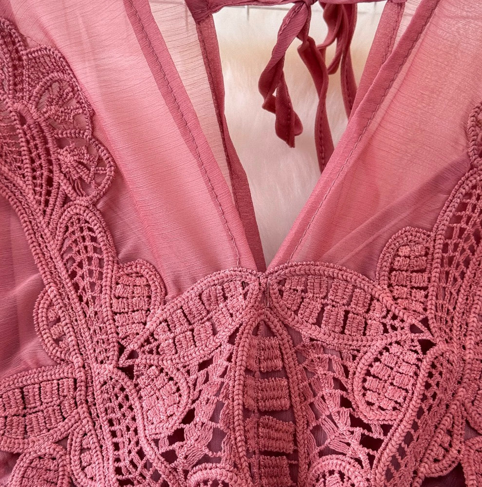 Bohemian Style Lace Chiffon Patchwork Dress