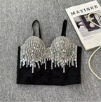 Party Rhinestone Fringed Camisole