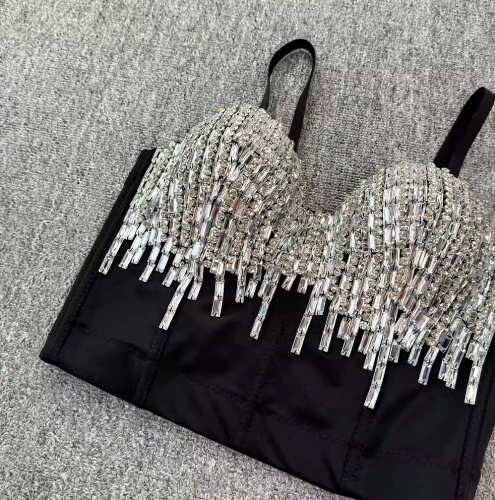 Party Rhinestone Fringed Camisole