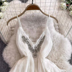 Beaded V-neck Fairy Slip Dress