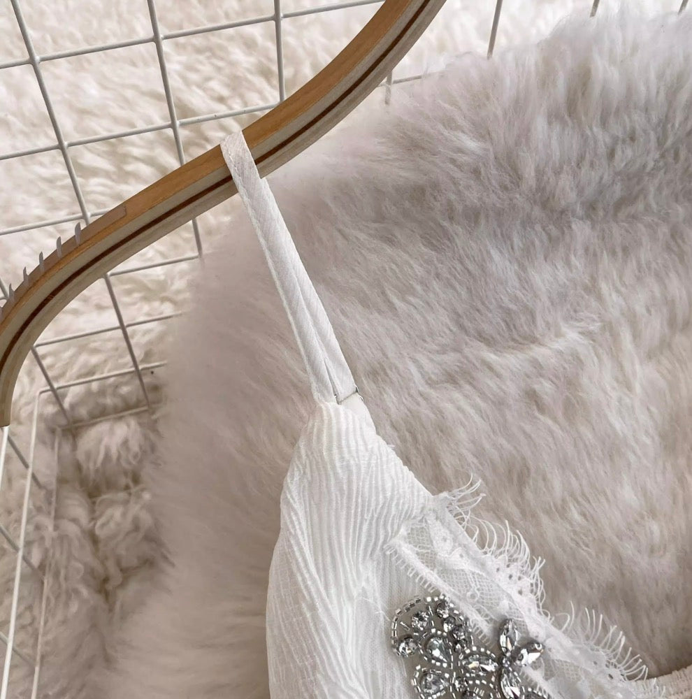 Beaded V-neck Fairy Slip Dress