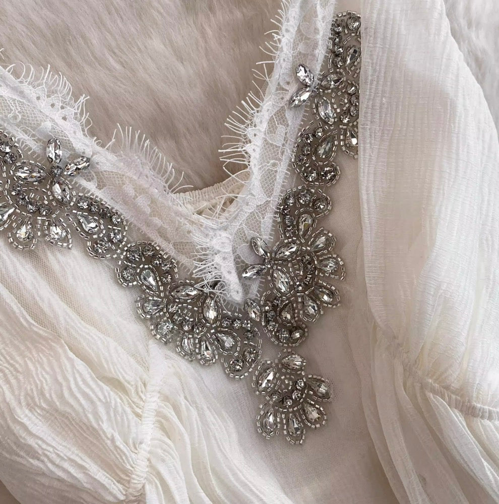 Beaded V-neck Fairy Slip Dress