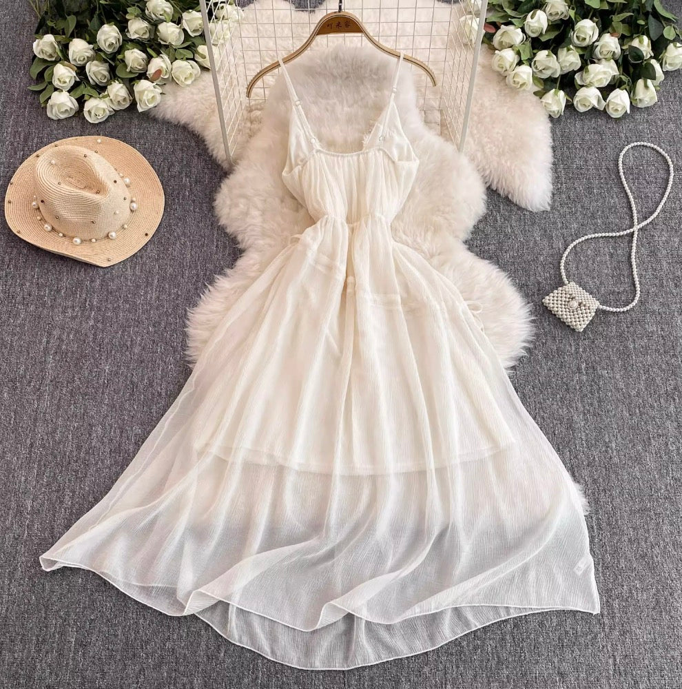Beaded V-neck Fairy Slip Dress