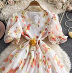 Sweetie V-neck Floral Printed Dress