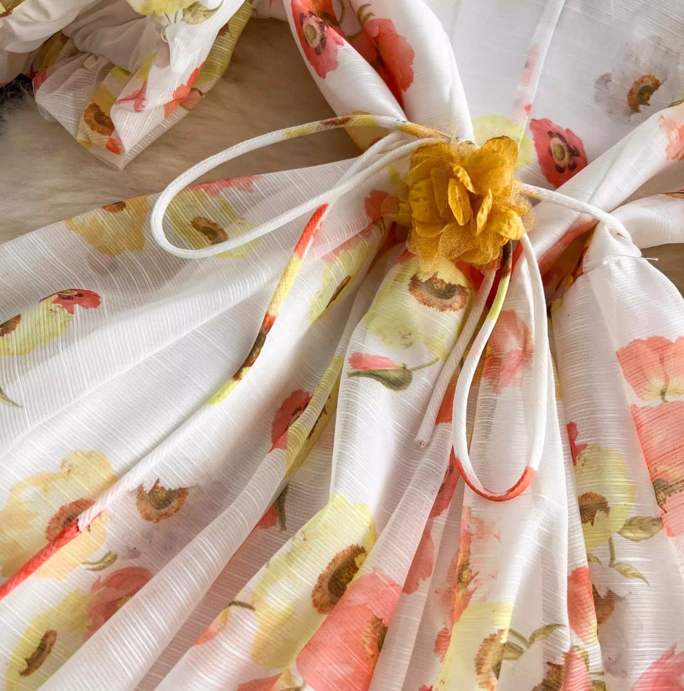 Sweetie V-neck Floral Printed Dress
