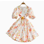 Sweetie V-neck Floral Printed Dress