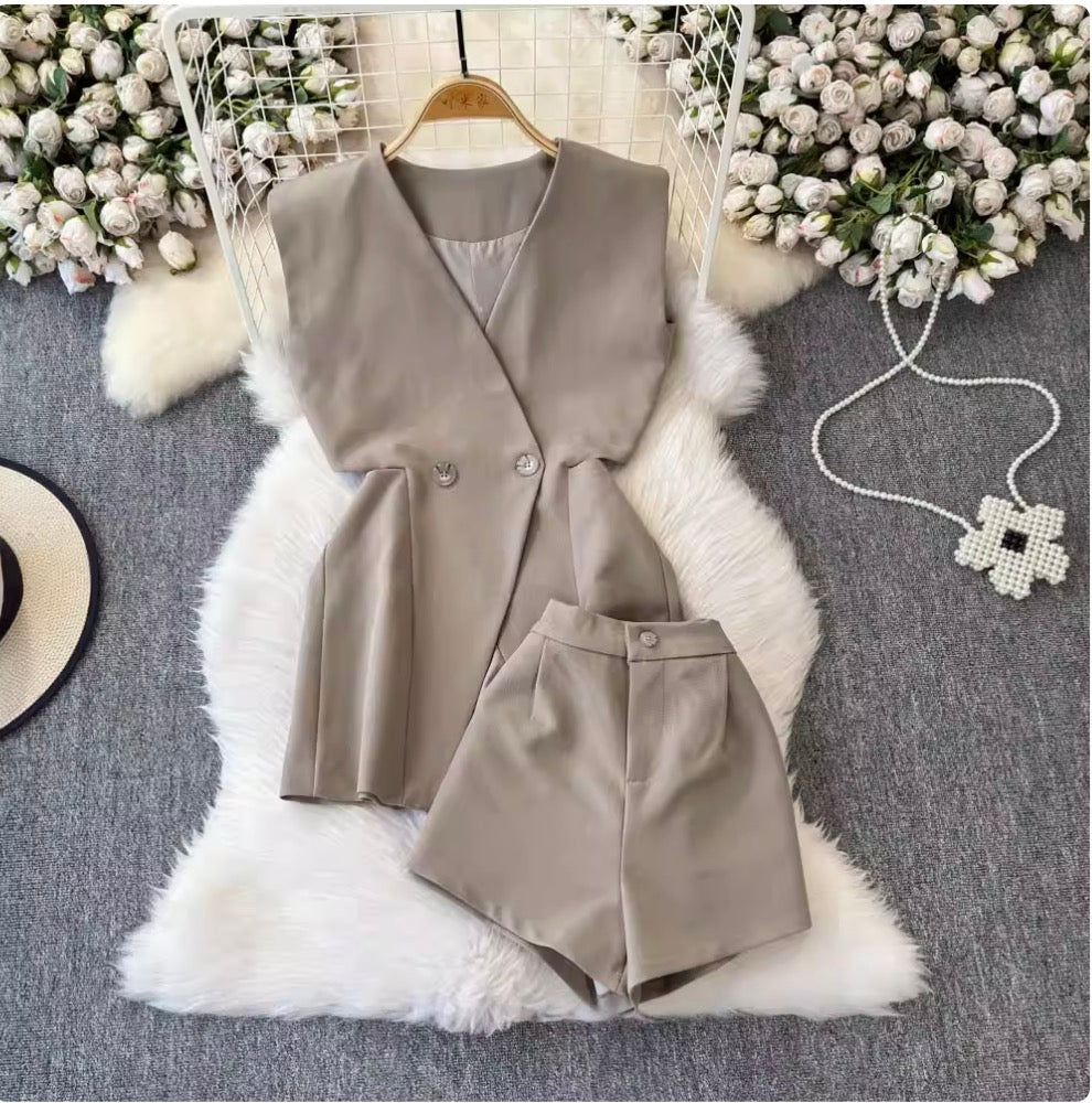 Suit Vest & Shorts Slim-fit 2Pcs