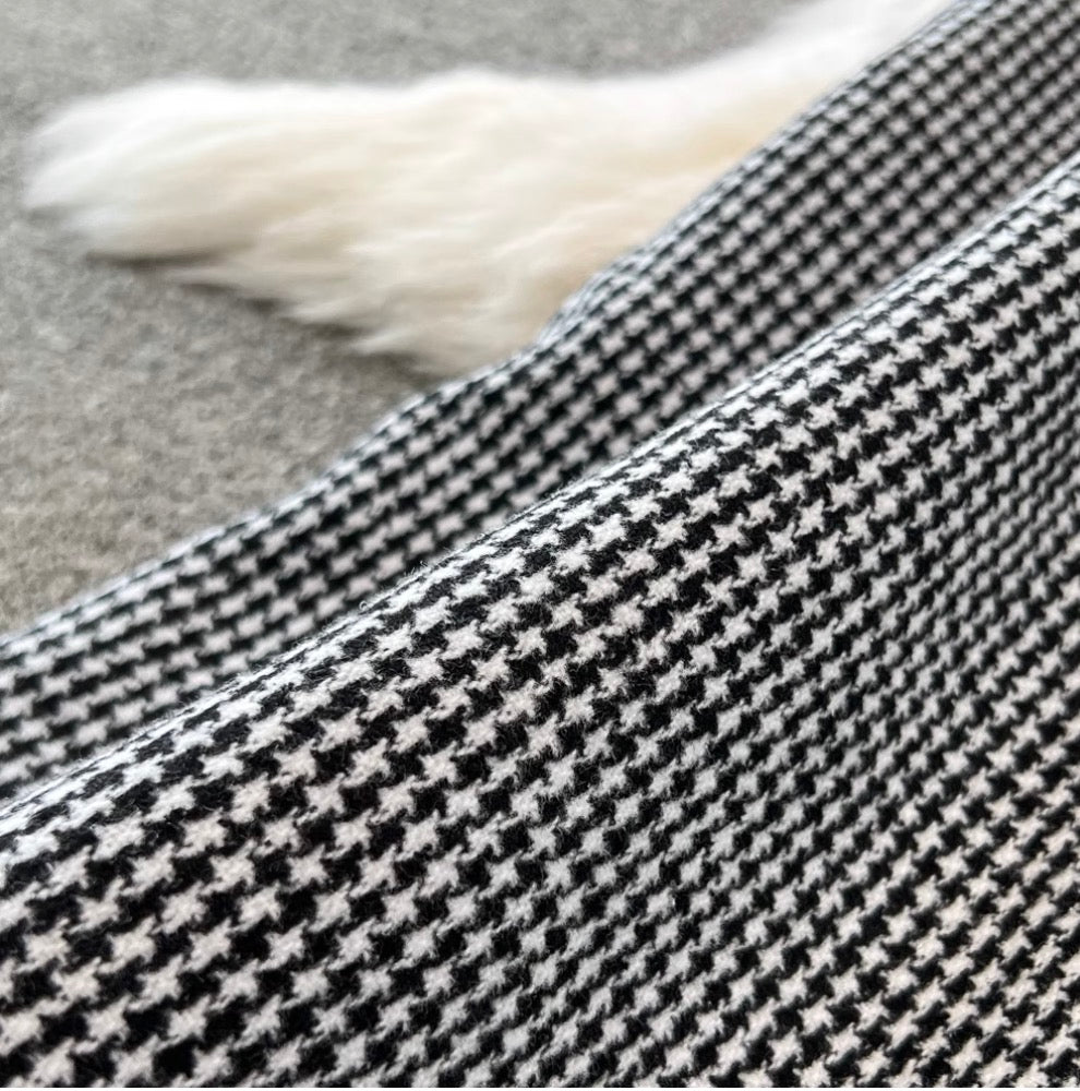 V-neck Houndstooth Tweed Slip Jumpsuits