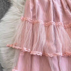 Bow-tie Layered Mesh Patchwork Dress