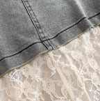 Vintage Denim Camisole & Skirt 2Pcs