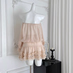 Off-shoulder Chiffon Top & Skirt 2Pcs
