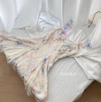 3D Colorful Butterfly Lace Slip Dress