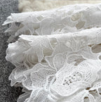 Elegant Hollowed Crochet White Dress