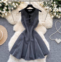 Vintage Sleeveless Multi-Bow Dress