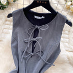 Vintage Sleeveless Multi-Bow Dress