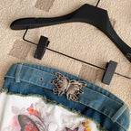 Chic Denim Patchwork Printed Camisole