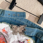 Chic Denim Patchwork Printed Camisole