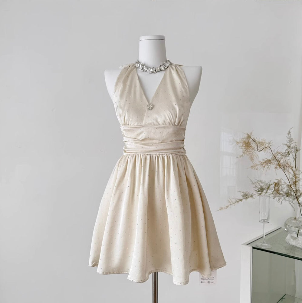 Back Bow-tie Party Halter Dress