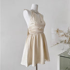 Back Bow-tie Party Halter Dress