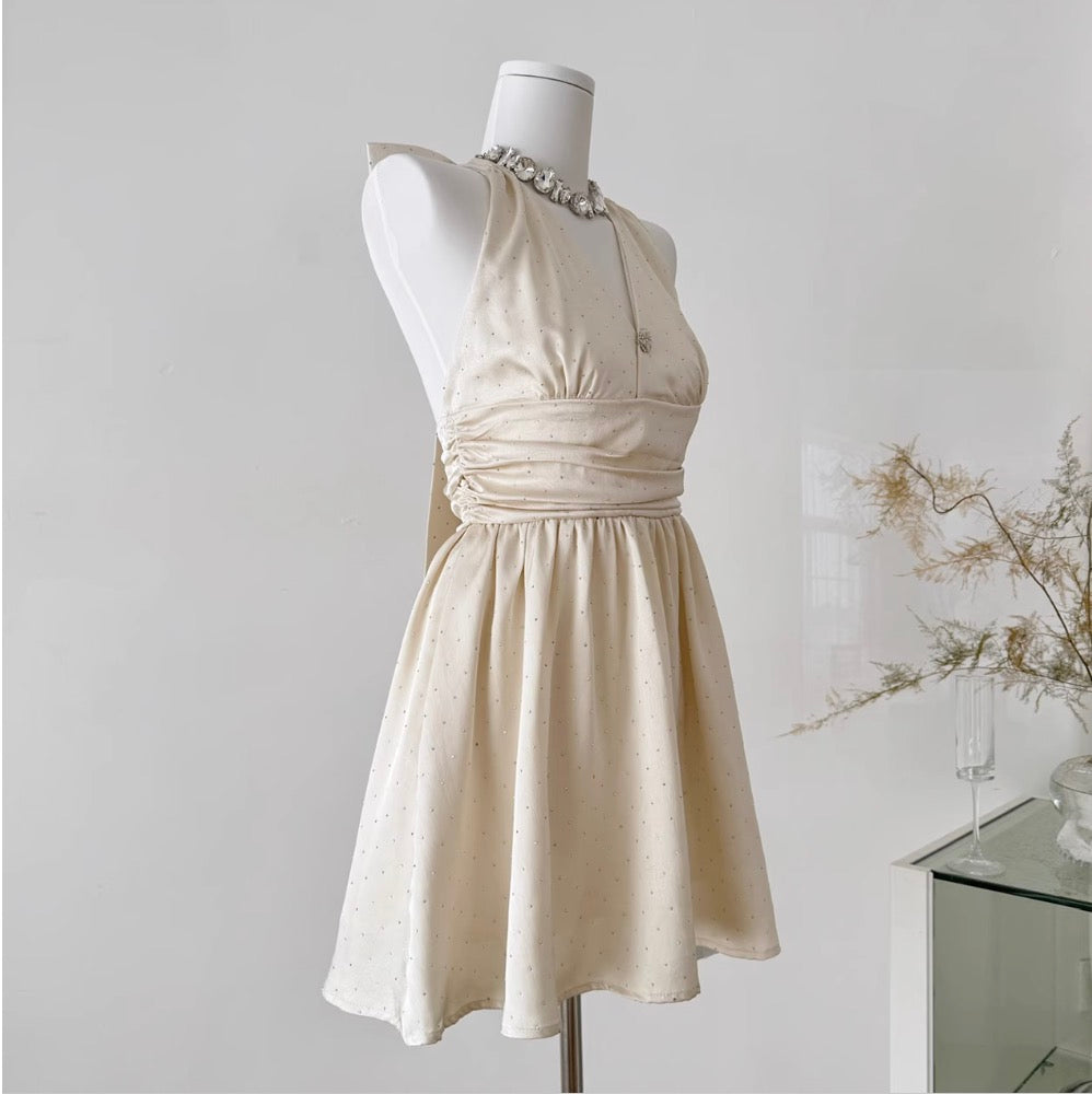 Back Bow-tie Party Halter Dress