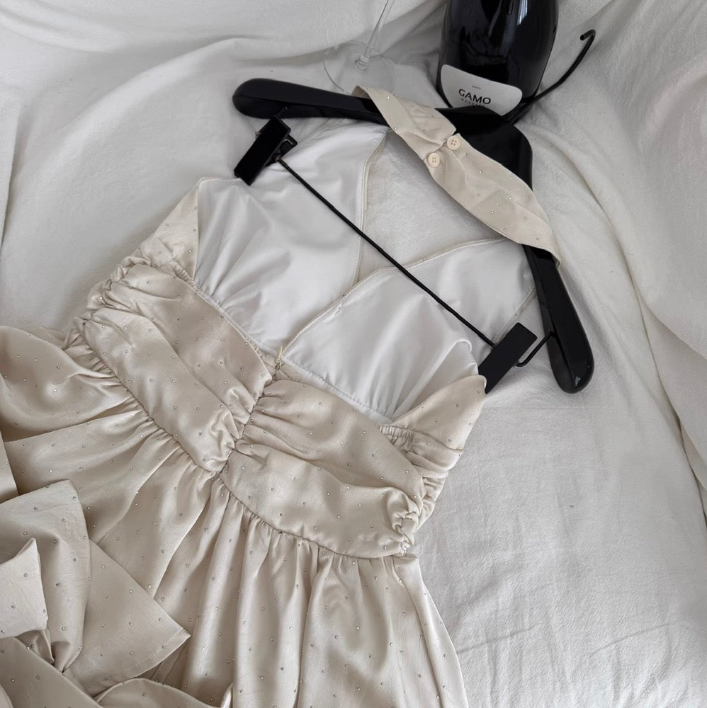 Back Bow-tie Party Halter Dress