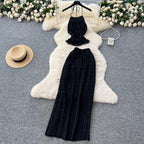Backless Halter Top & Skirt 2Pcs