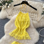 Backless Halter Top & Skirt 2Pcs