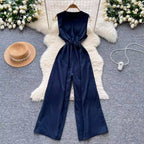 Chic Sleeveless Wide-leg Jumpsuits