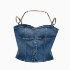 Chic Single-breasted Denim Camisole