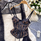 Black Lace Cape & Camisole 2Pcs