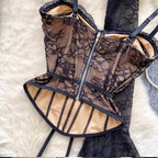 Black Lace Cape & Camisole 2Pcs