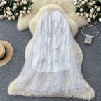 Sweetie Butterfly Sequined Mesh Skirt