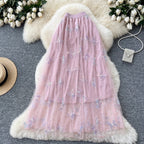 Sweetie Butterfly Sequined Mesh Skirt