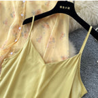Floral Sunscreen Shirt & Slip Dress 2Pcs