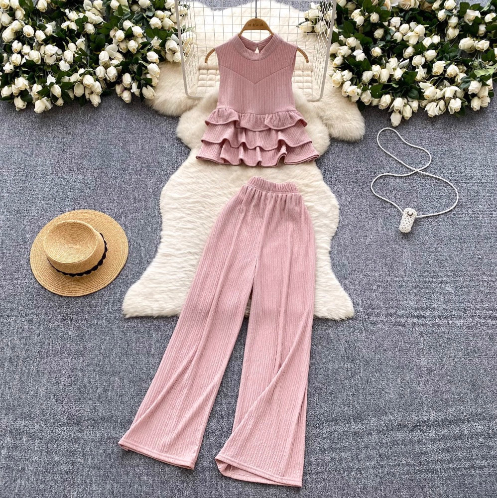 Sweetie Ruffled Top & Trousers 2Pcs
