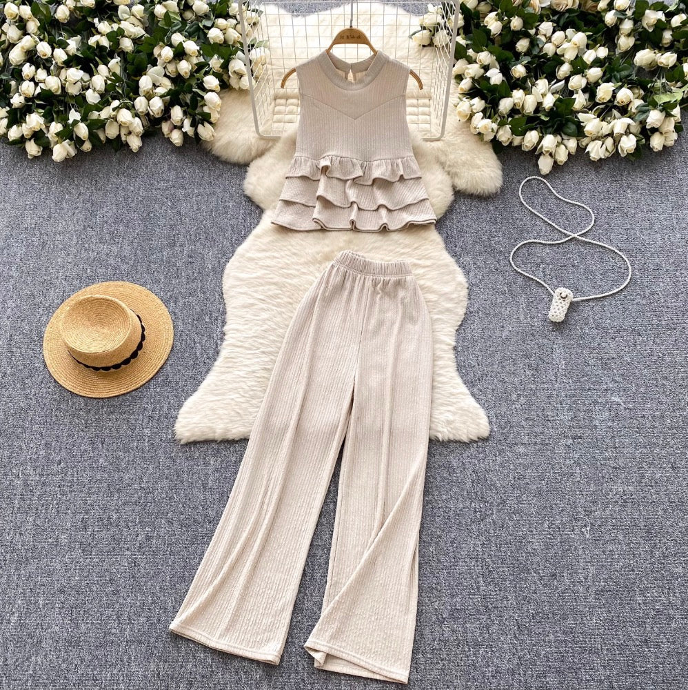 Sweetie Ruffled Top & Trousers 2Pcs
